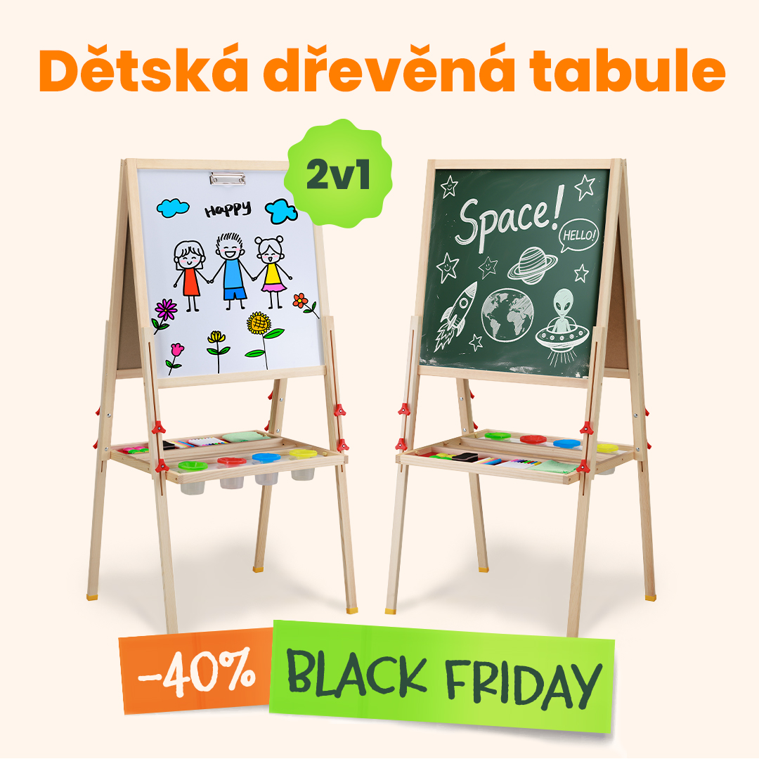 Dřevěná dětská tabule 2v1