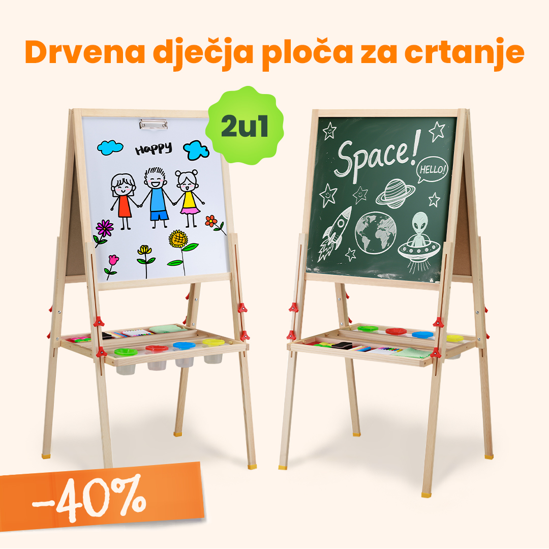Drvena dječja ploča 2u1
